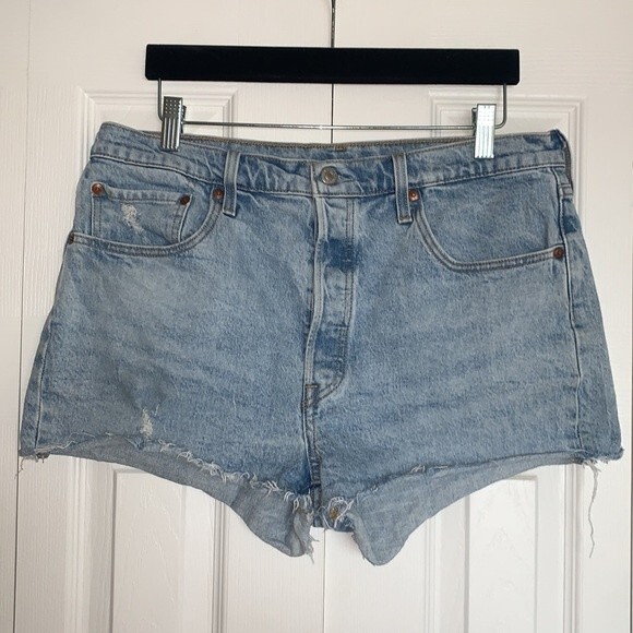 Levi’s 501 High Waisted Button Fly Cutoff Shorts Sz 32 - Picture 1 of 8